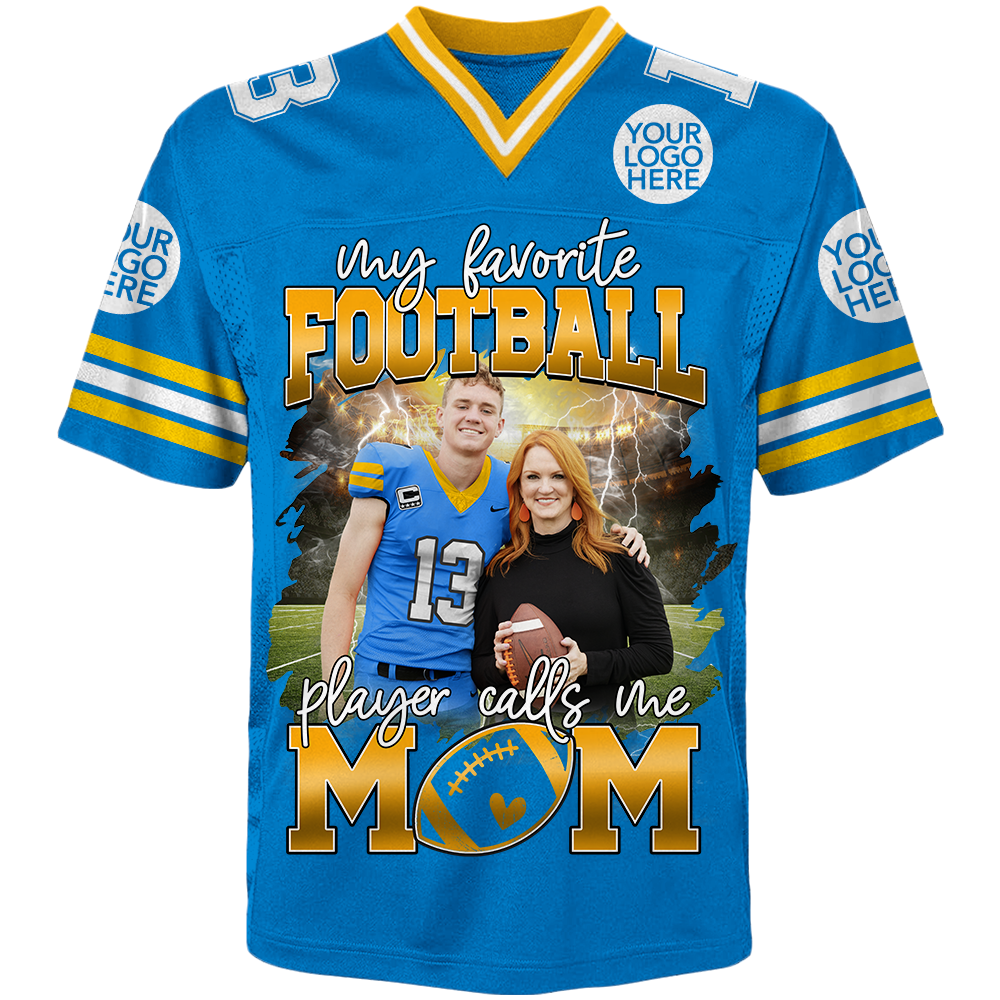 My Favorite Football Player Calls Me Mom Personalized Football Jersey Gift Football Mom Football Dad Game Day K1702