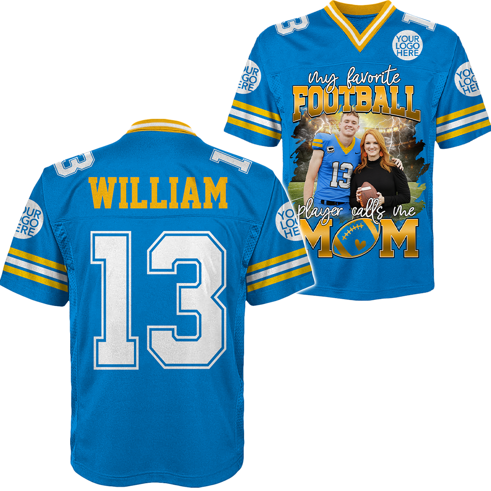 My Favorite Football Player Calls Me Mom Personalized Football Jersey Gift Football Mom Football Dad Game Day K1702