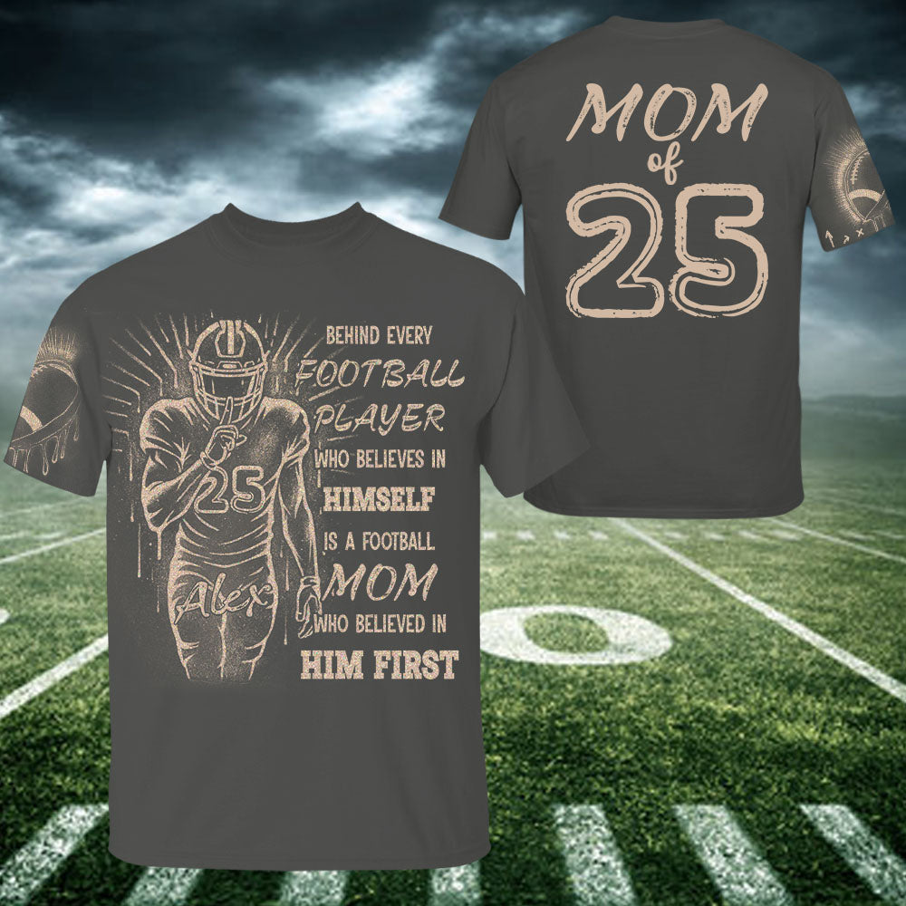 Behind Every Football Player Shirt - Personalized Shirt For Football Family Na02
