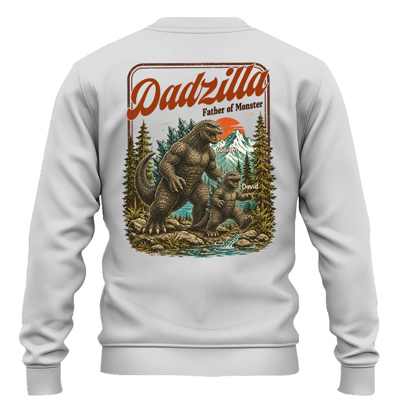 Personalized Dadzilla Father Of Monster T-Shirt Father Day Gifts for Dad Funny Papa Tshirt Cool Daddy Dinosaur Vintage Retro Shirt for Men Pt99