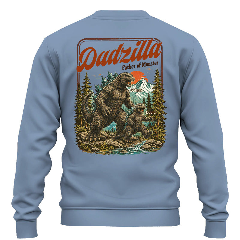 Personalized Dadzilla Father Of Monster T-Shirt Father Day Gifts for Dad Funny Papa Tshirt Cool Daddy Dinosaur Vintage Retro Shirt for Men Pt99