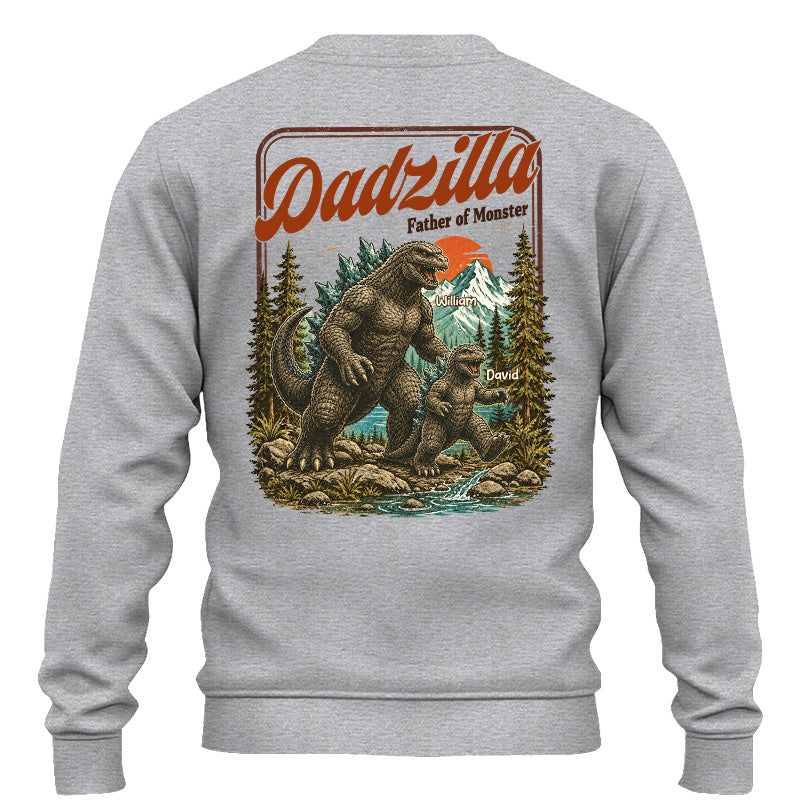 Personalized Dadzilla Father Of Monster T-Shirt Father Day Gifts for Dad Funny Papa Tshirt Cool Daddy Dinosaur Vintage Retro Shirt for Men Pt99