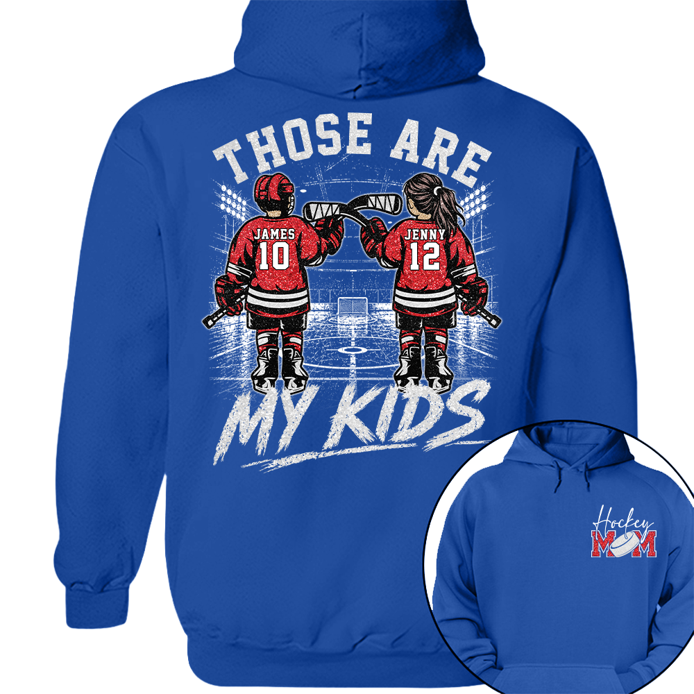 Personalized  Ice Hockey Mom Shirt, Custom Those Are My Boys T-Shirt, Team Name & Player Number Tee, Ice Hockey Mom Gift Na02 Hv01
