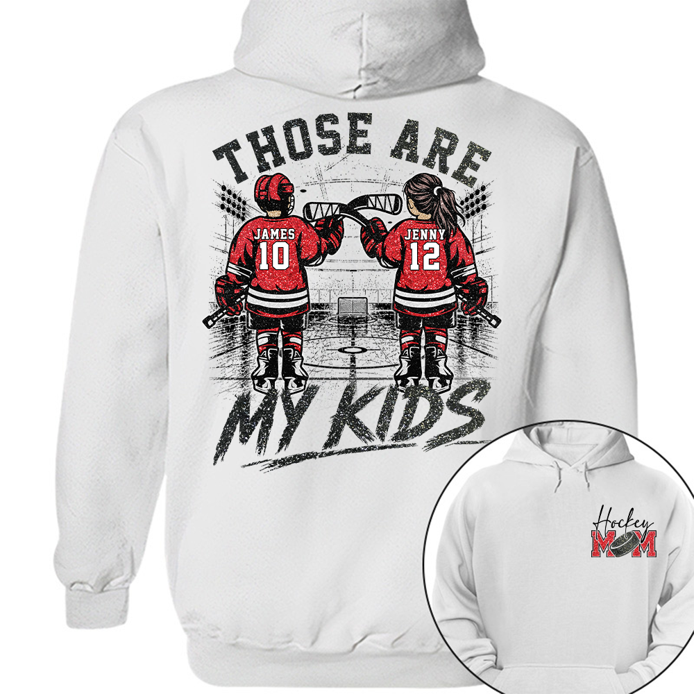 Personalized  Ice Hockey Mom Shirt, Custom Those Are My Boys T-Shirt, Team Name & Player Number Tee, Ice Hockey Mom Gift Na02 Hv01