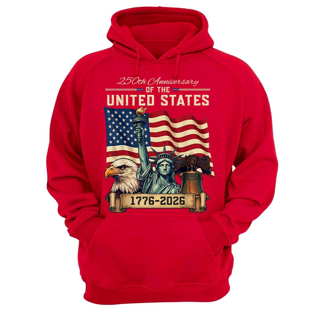 USA 250th Anniversary Flag T-Shirt, Patriotic 4th of July Independence Day Tee Hv01