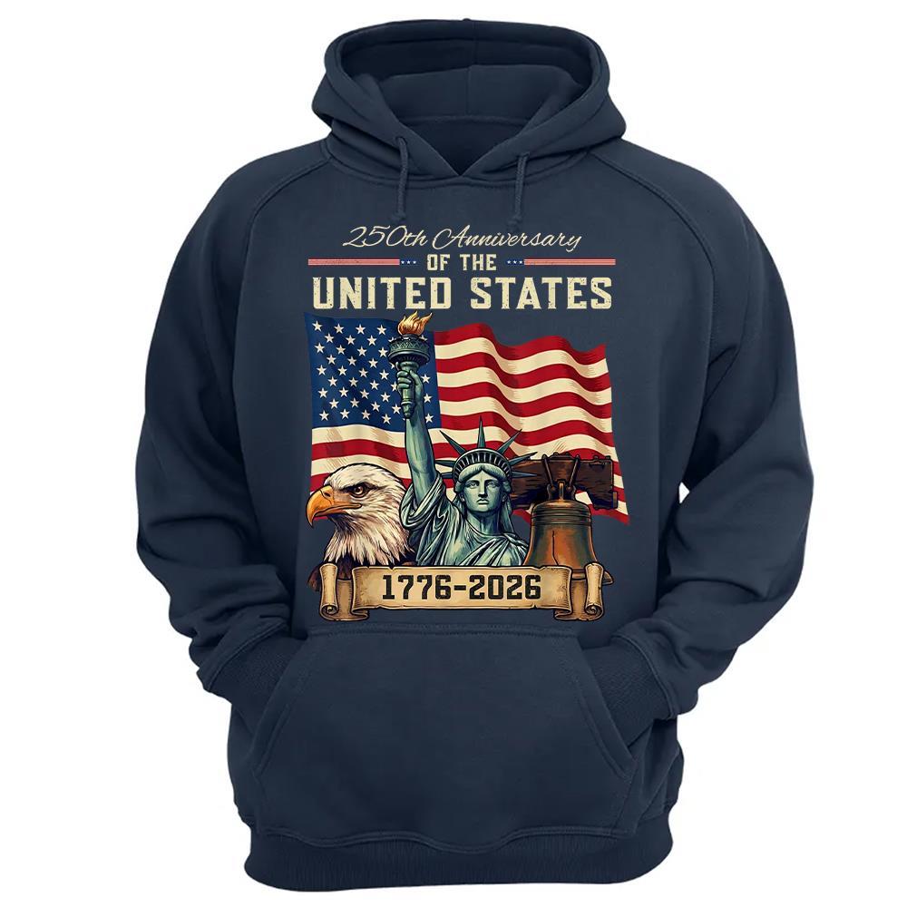 USA 250th Anniversary Flag T-Shirt, Patriotic 4th of July Independence Day Tee Hv01
