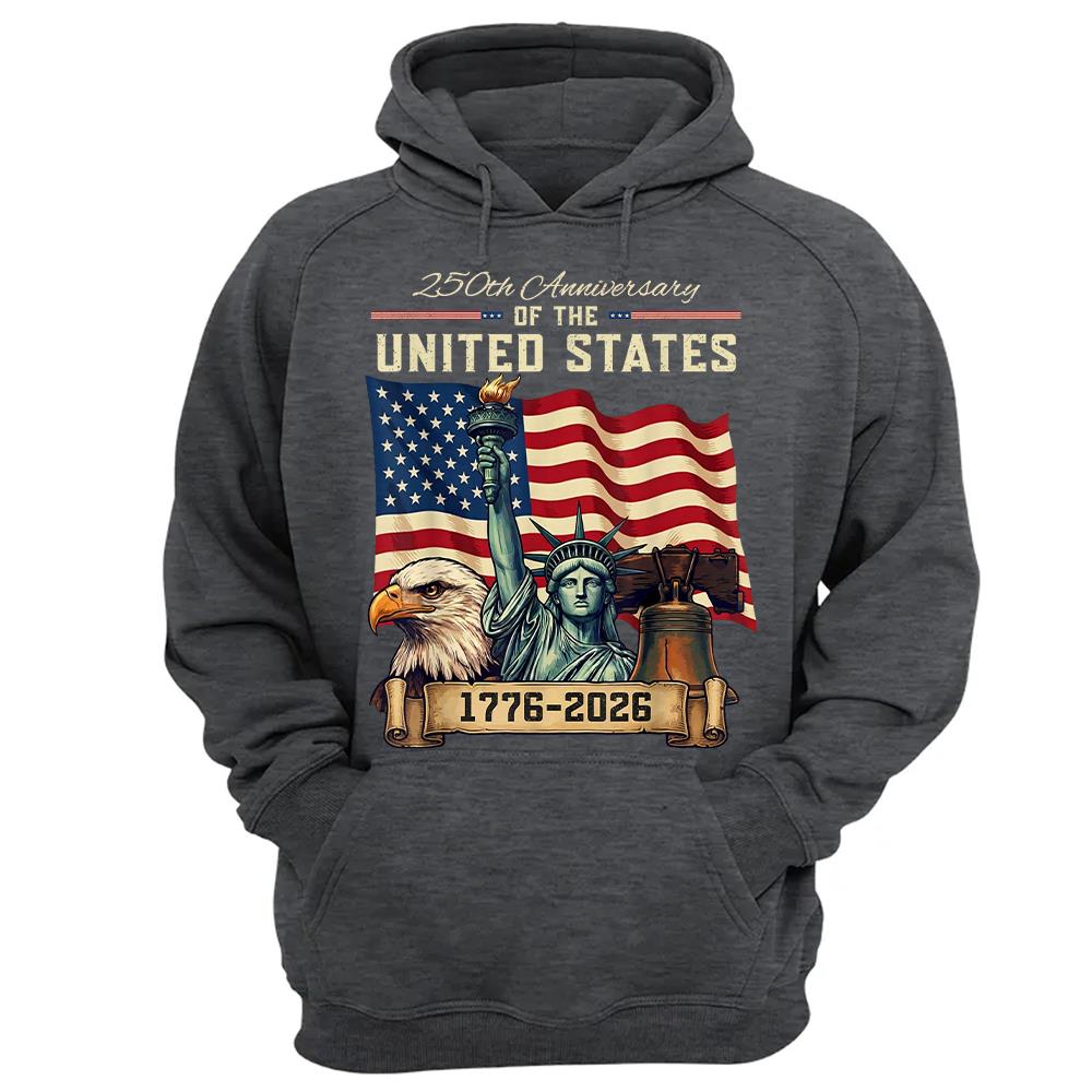 USA 250th Anniversary Flag T-Shirt, Patriotic 4th of July Independence Day Tee Hv01