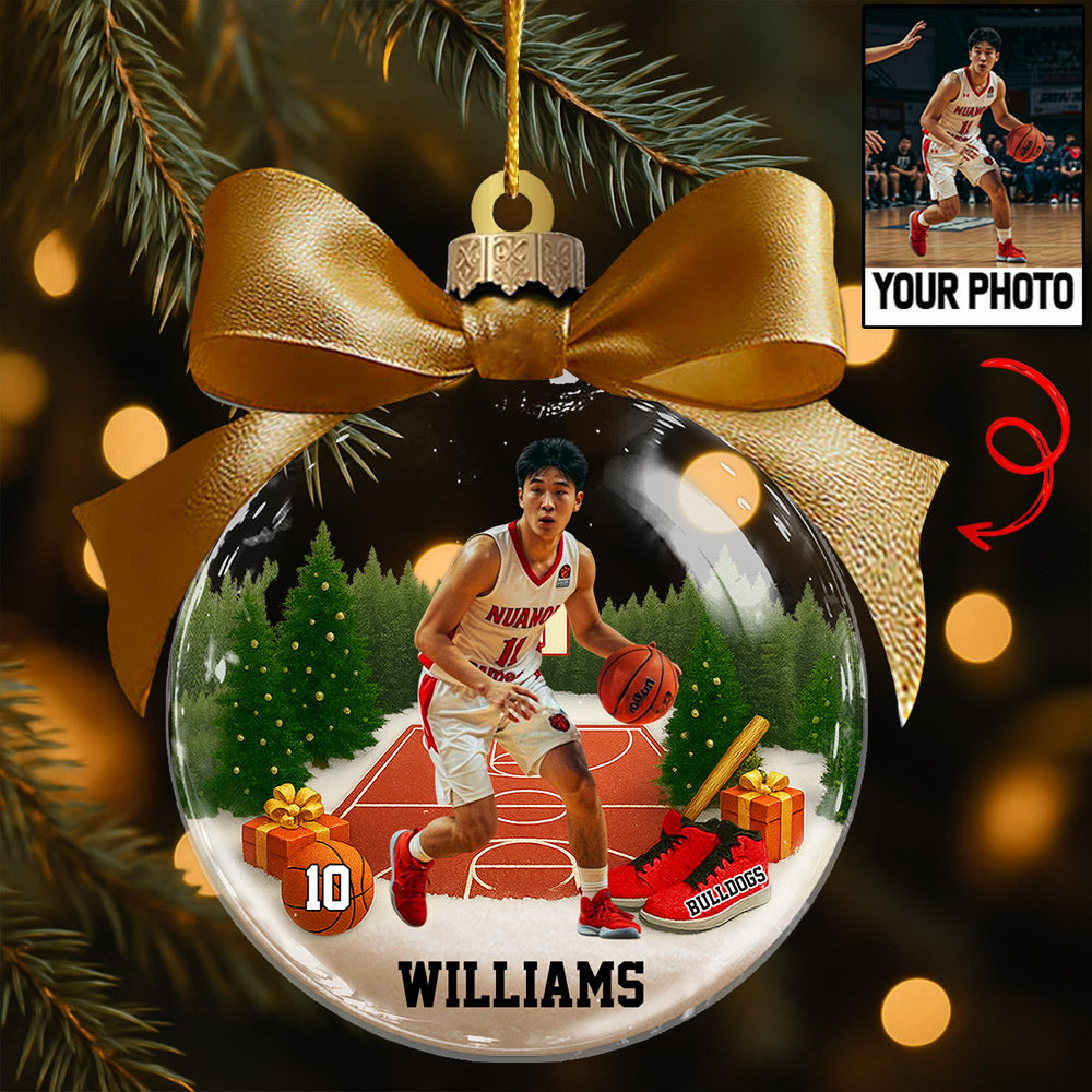 Custom Photo - Basketball Season Is Coming Personalized Basketball Transparent Ornament Tu24 Li29