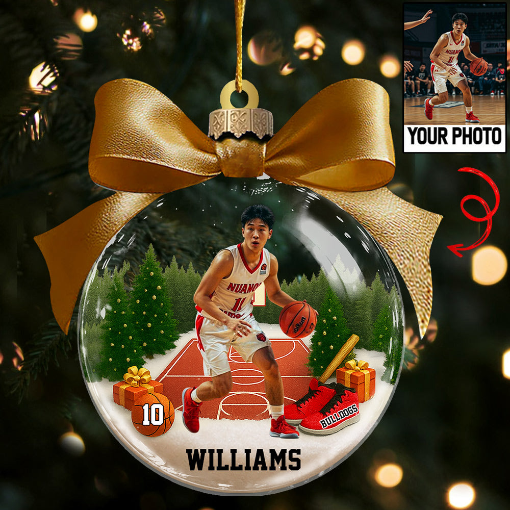Custom Photo - Basketball Season Is Coming Personalized Basketball Transparent Ornament Tu24 Li29