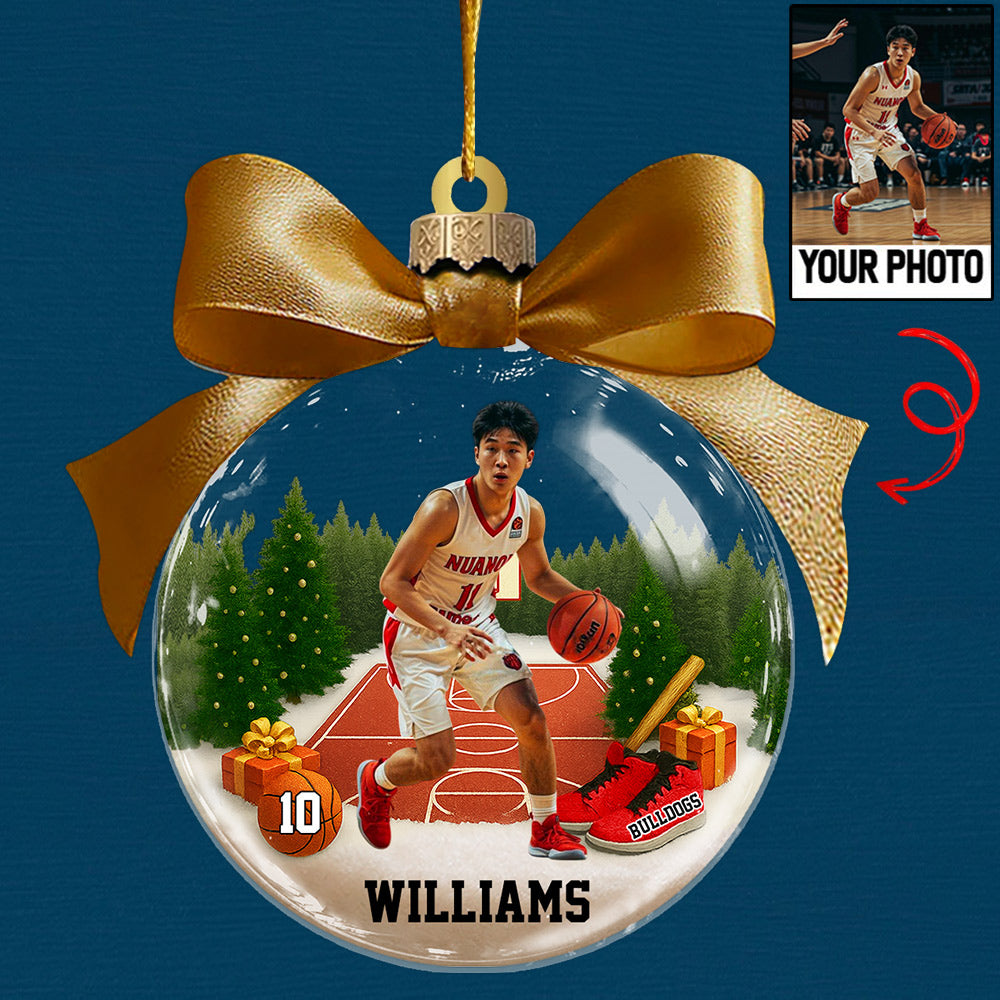 Custom Photo - Basketball Season Is Coming Personalized Basketball Transparent Ornament Tu24 Li29