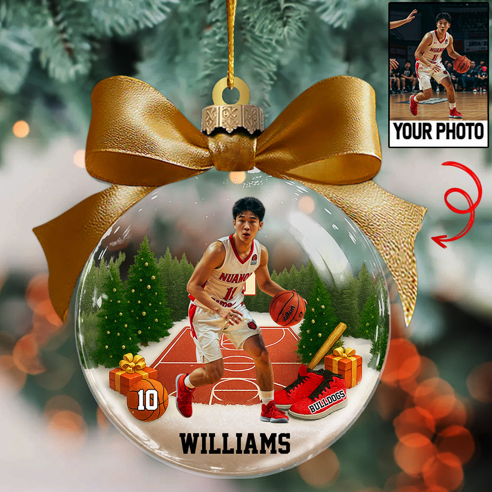 Custom Photo - Basketball Season Is Coming Personalized Basketball Transparent Ornament Tu24 Li29