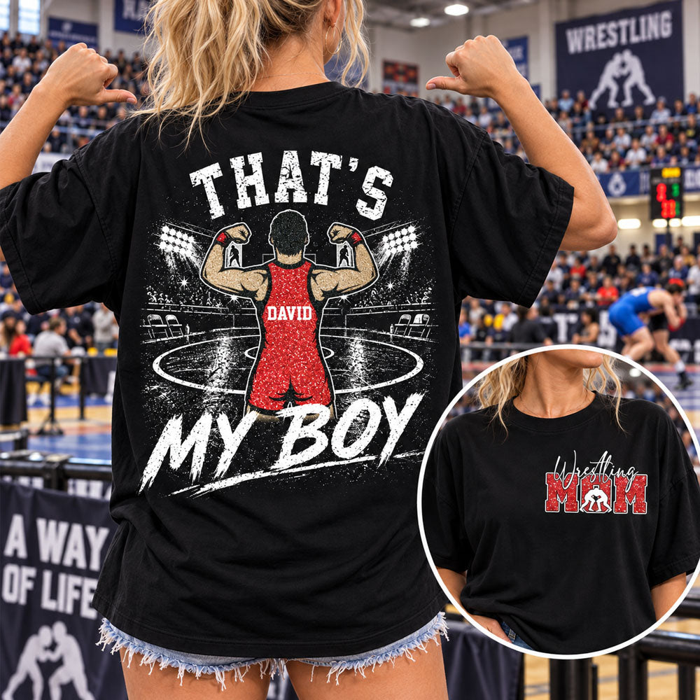 Personalized Wrestling Mom Shirt, Custom That's My Boys T-Shirt, Team Name & Player Number Tee, Wrestling Season Gift NA02 Nh00