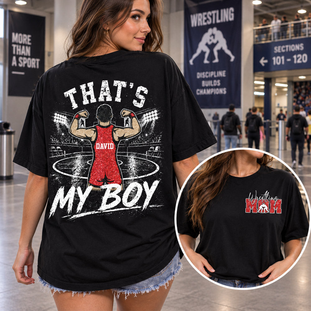 Personalized Wrestling Mom Shirt, Custom That's My Boys T-Shirt, Team Name & Player Number Tee, Wrestling Season Gift NA02 Nh00