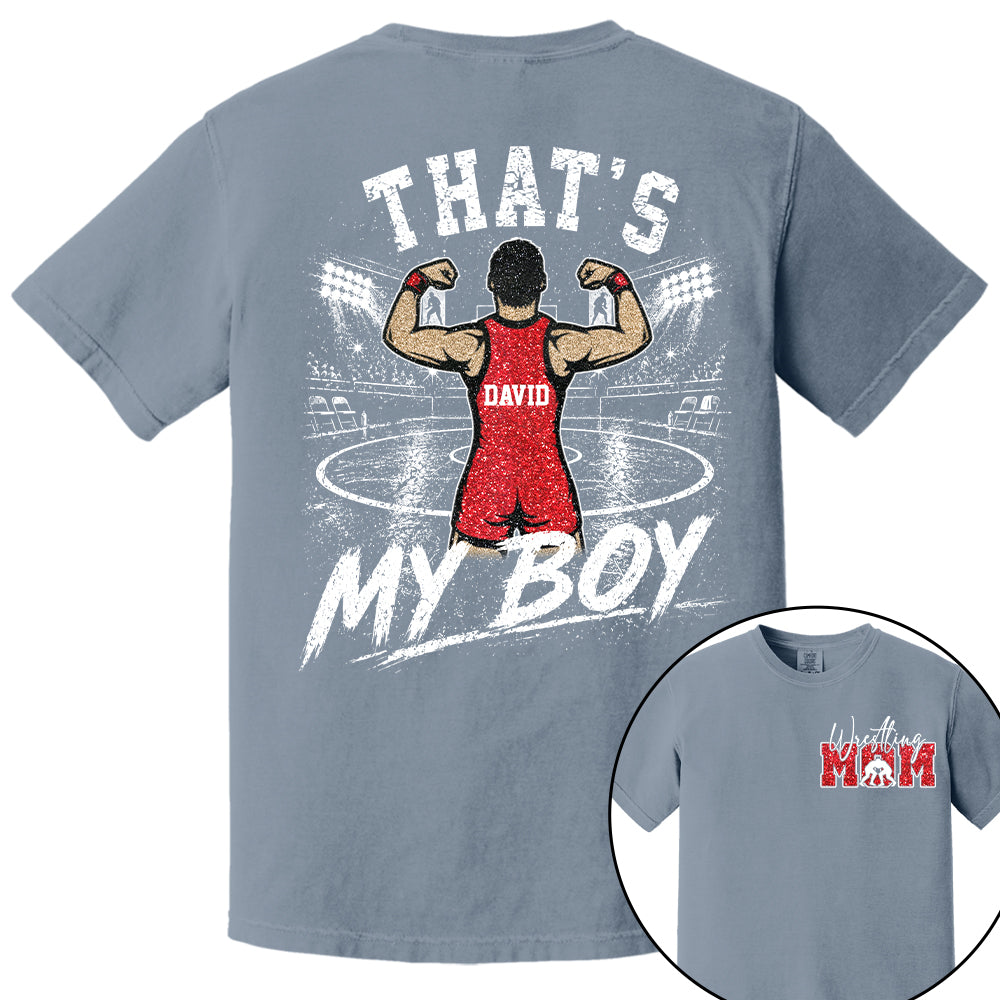 Personalized Wrestling Mom Shirt, Custom That's My Boys T-Shirt, Team Name & Player Number Tee, Wrestling Season Gift NA02 Nh00