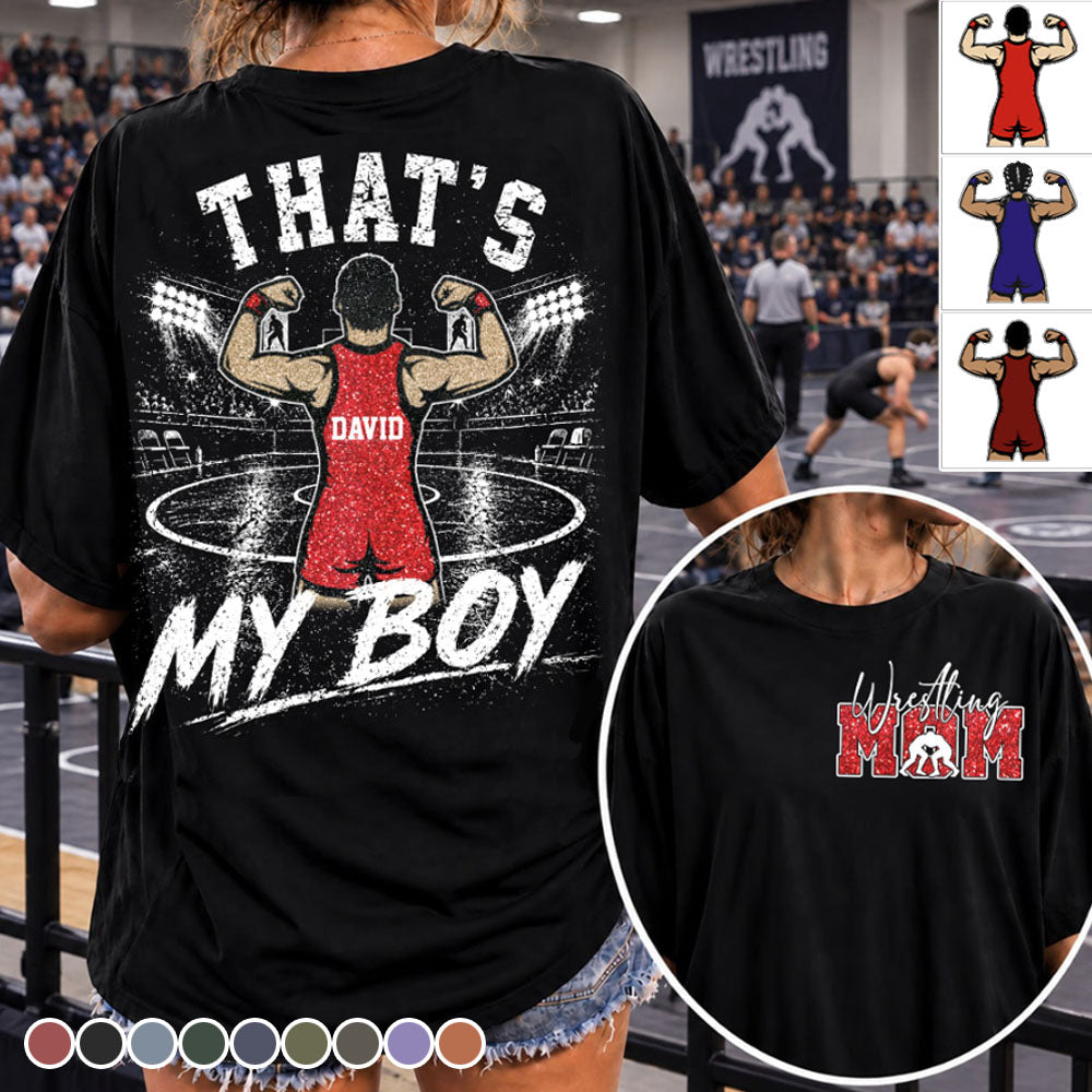 Personalized Wrestling Mom Shirt, Custom That's My Boys T-Shirt, Team Name & Player Number Tee, Wrestling Season Gift NA02 Nh00
