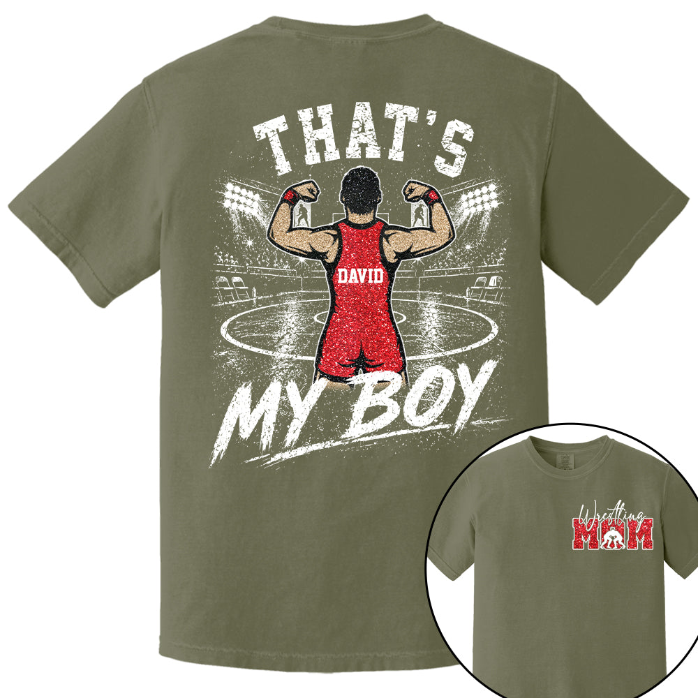 Personalized Wrestling Mom Shirt, Custom That's My Boys T-Shirt, Team Name & Player Number Tee, Wrestling Season Gift NA02 Nh00
