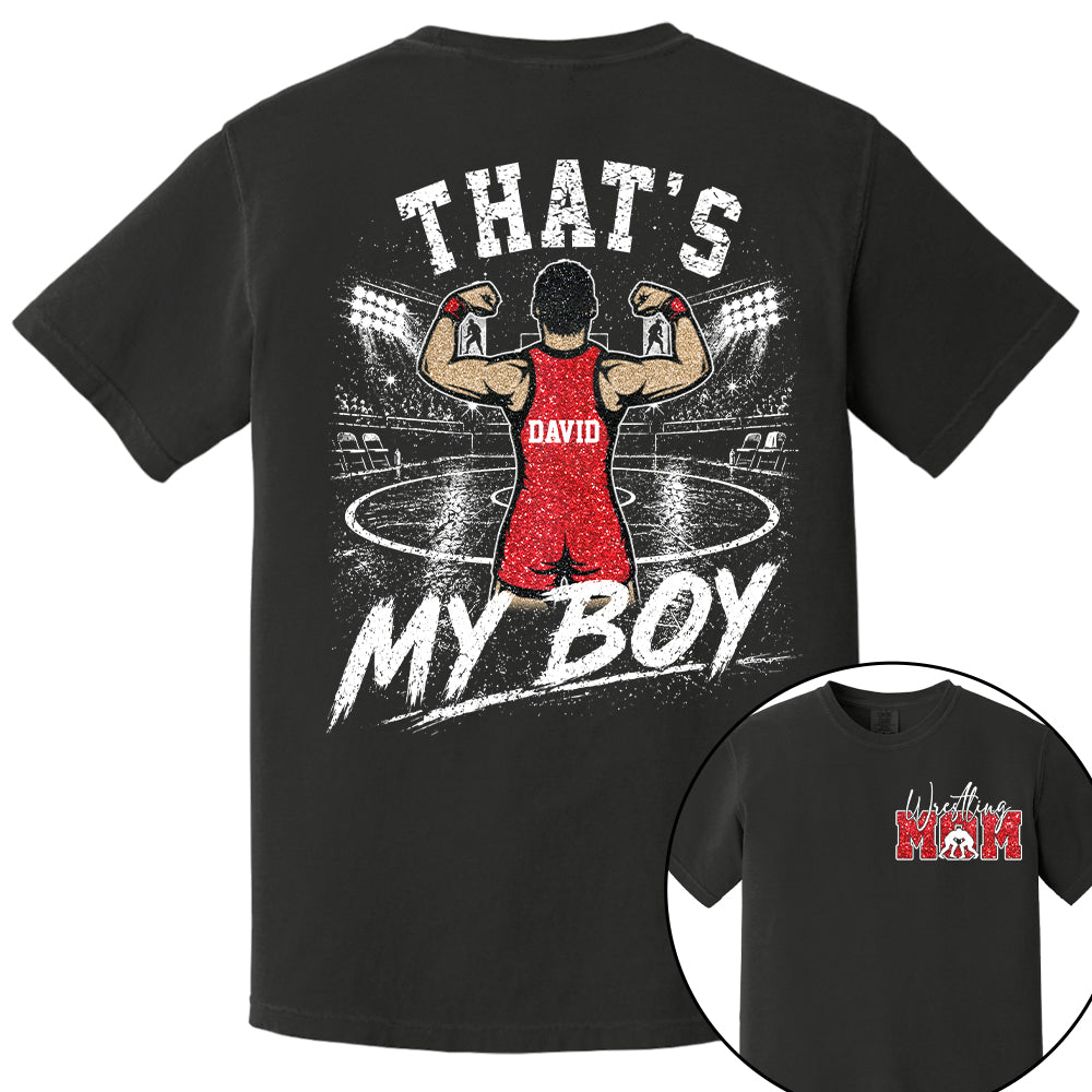 Personalized Wrestling Mom Shirt, Custom That's My Boys T-Shirt, Team Name & Player Number Tee, Wrestling Season Gift NA02 Nh00