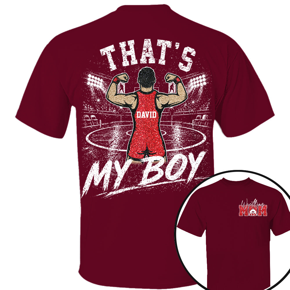 Personalized Wrestling Mom Shirt, Custom That's My Boys T-Shirt, Team Name & Player Number Tee, Wrestling Season Gift NA02 Nh00