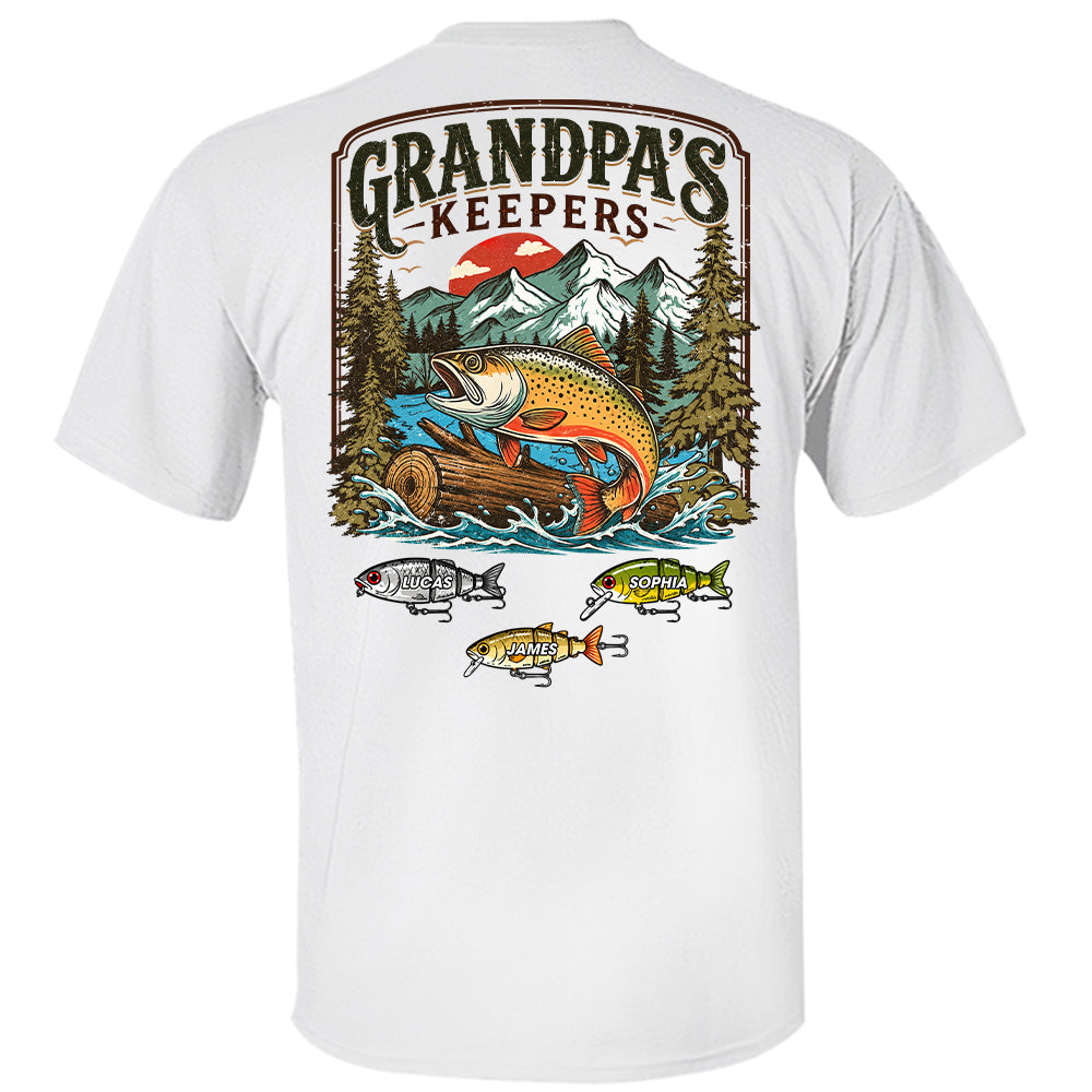 Grandpa’s Keepers T-Shirt – Personalized Fishing Grandpa Shirt T24