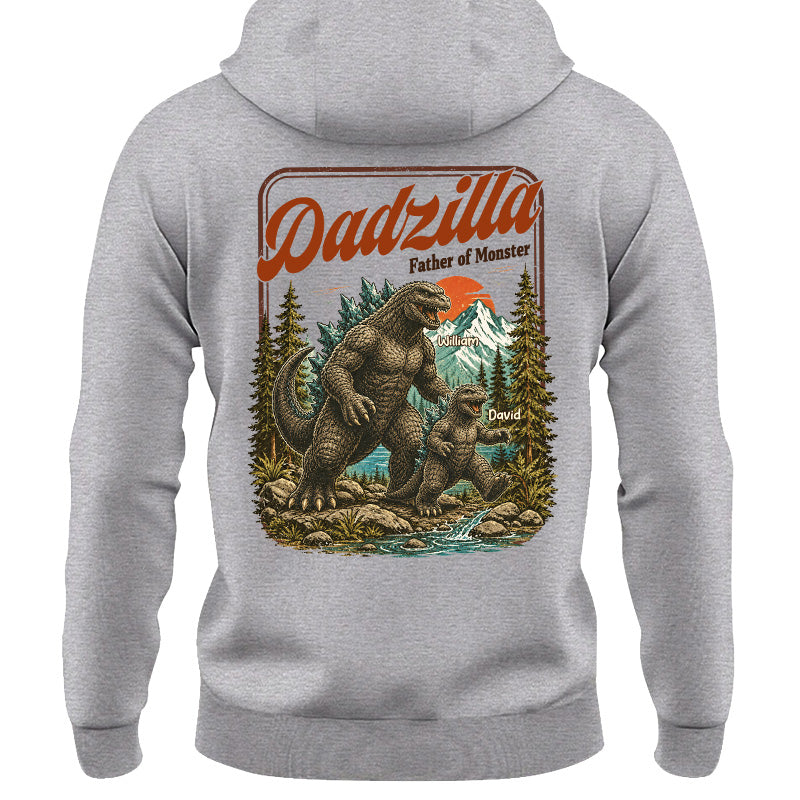 Personalized Dadzilla Father Of Monster T-Shirt Father Day Gifts for Dad Funny Papa Tshirt Cool Daddy Dinosaur Vintage Retro Shirt for Men Pt99