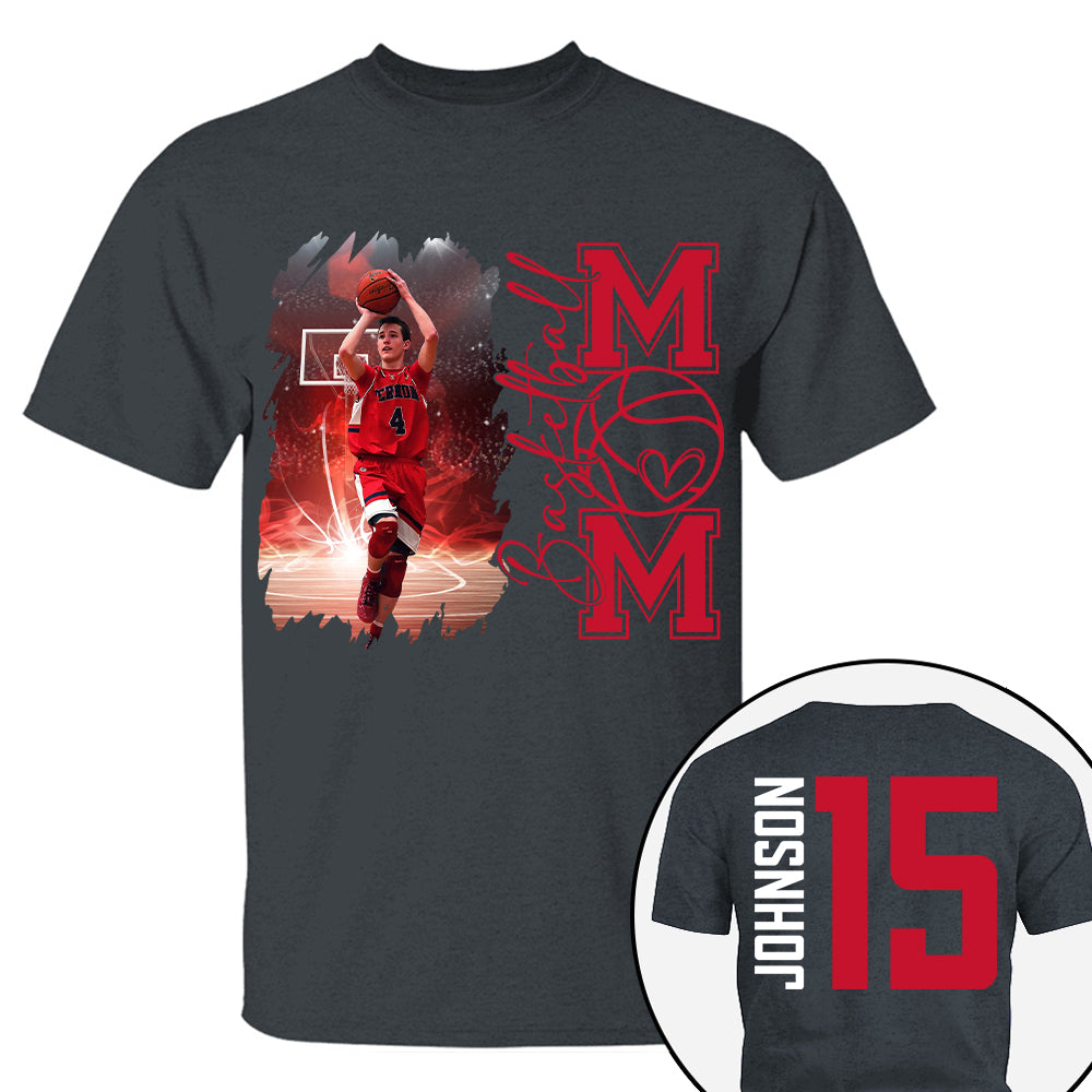Custom Photo Basketball Shirt, Personalized Basketball Mama Shirt Nv01