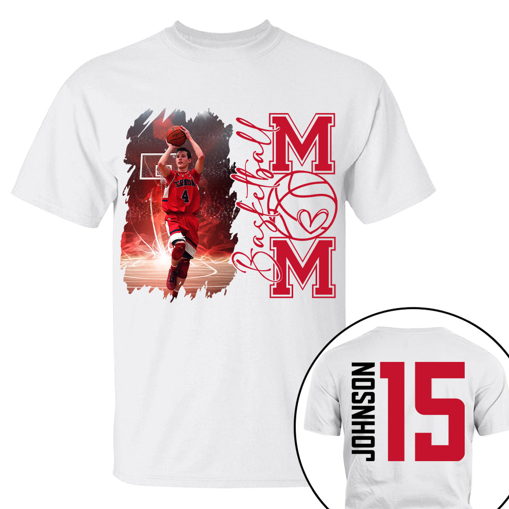 Custom Photo Basketball Shirt, Personalized Basketball Mama Shirt Nv01