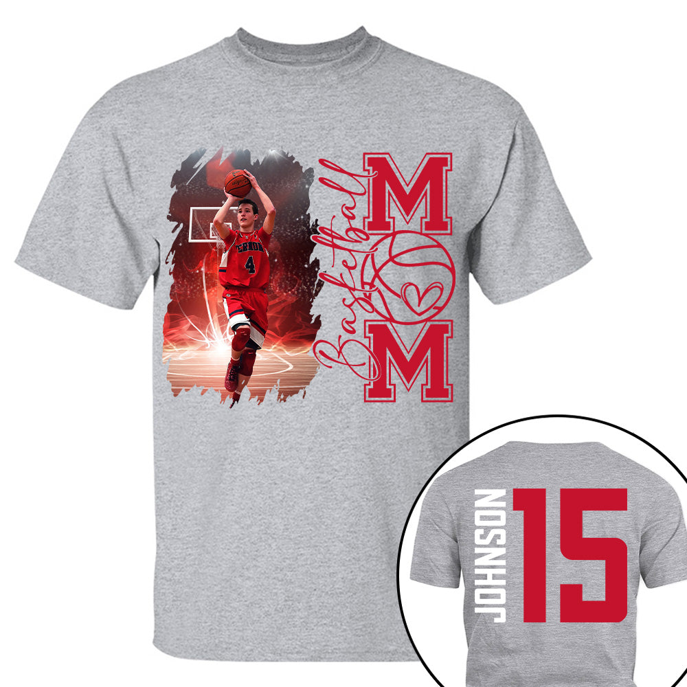 Custom Photo Basketball Shirt, Personalized Basketball Mama Shirt Nv01