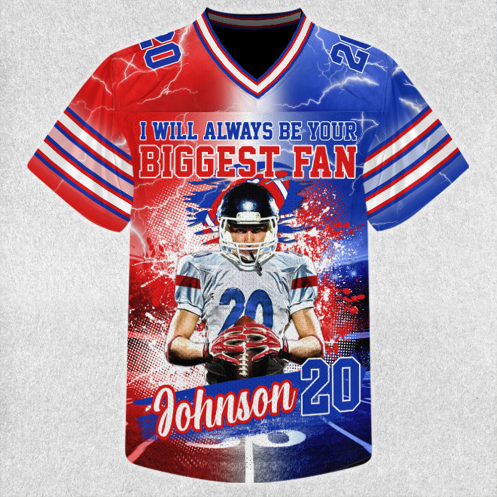 Personalized Football Jersey Game Day Gift For Football Lovers - Custom Photo Gift For Football Family H2511