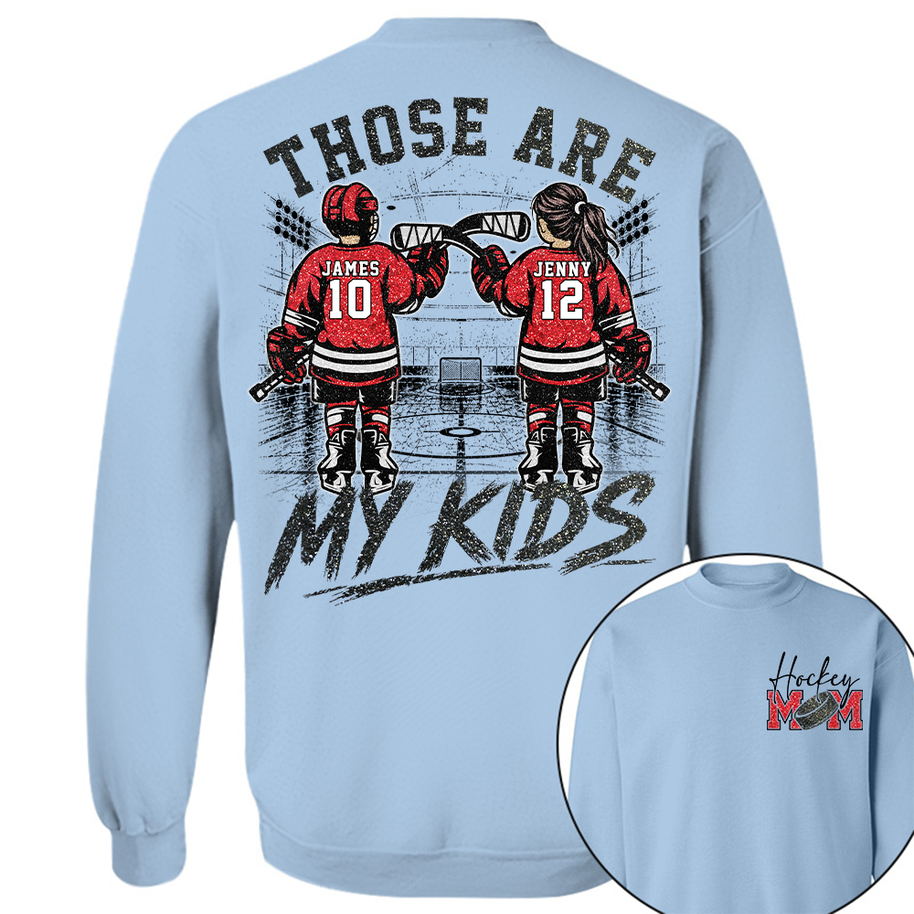 Personalized  Ice Hockey Mom Shirt, Custom Those Are My Boys T-Shirt, Team Name & Player Number Tee, Ice Hockey Mom Gift Na02 Hv01