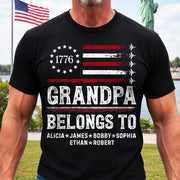 Proud American Grandpa Custom Kids Names Father's Day Gift For Dad, Grandpa L0411 Hv01