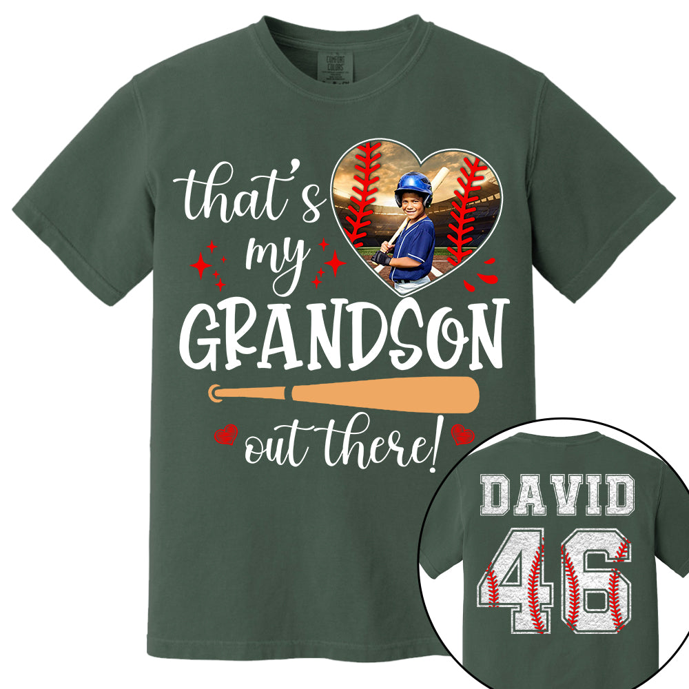 That's My Grandson Out There, Custom Photo Baseball Shirt, Gift For Baseball Lover, A2110 Nh00