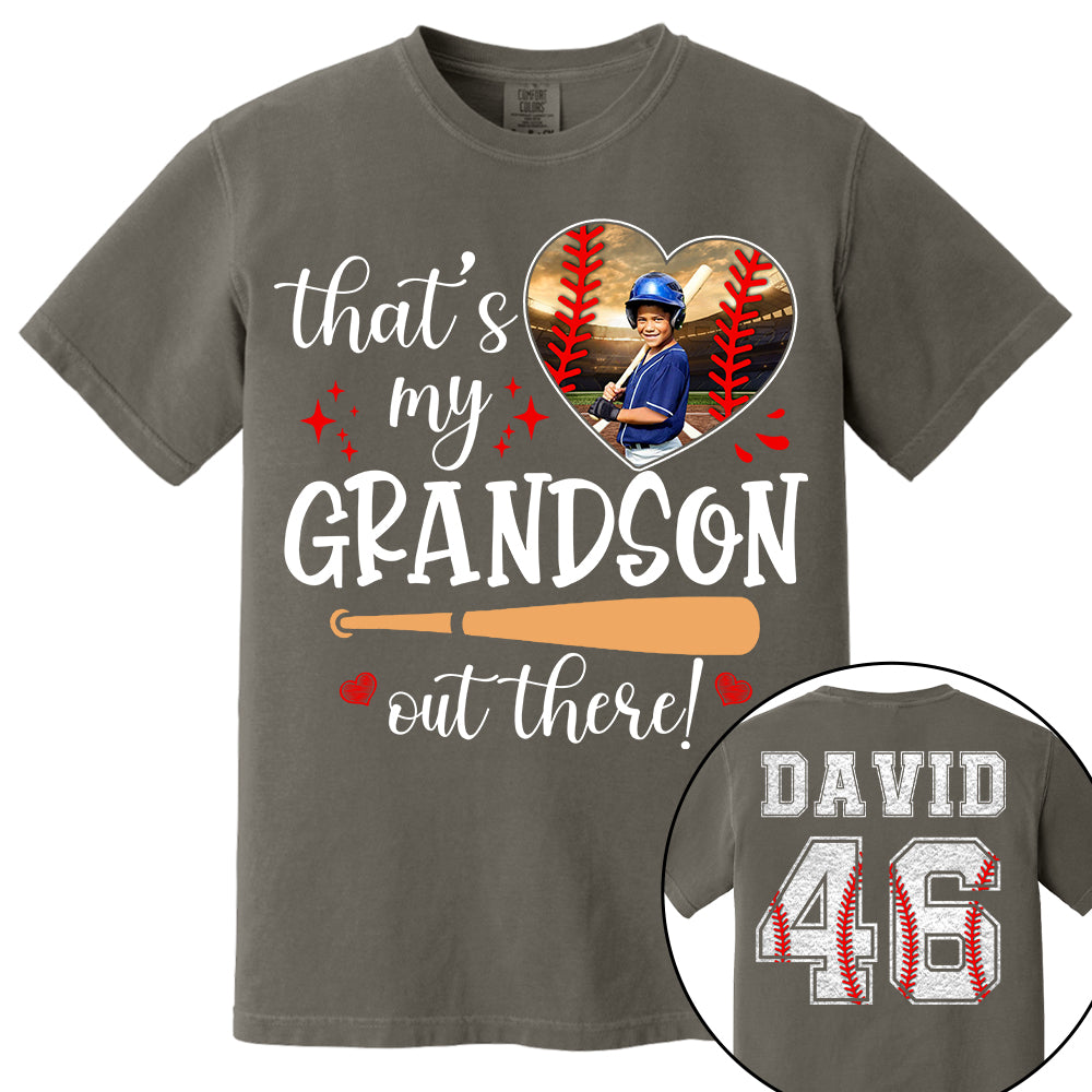 That's My Grandson Out There, Custom Photo Baseball Shirt, Gift For Baseball Lover, A2110 Nh00