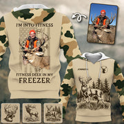 I'm Into Fitness Fitness Deer in My Freezer - Custom Photo Hunting Shirt -  Personalized Gifts for Husband, Dad, Hunters A2110 Pt99