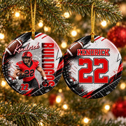 Personalized Football Ceramic Ornament For Christmas - Gifts For Football Lovers & Family NA04 T24