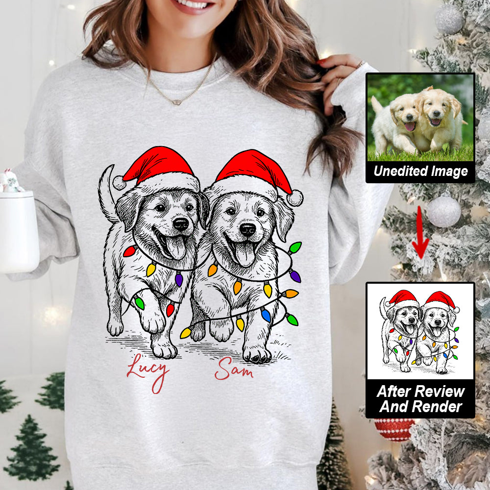 Personalized Pet Photo Christmas Shirt Custom Gift for Dog Lovers Tu24 Li29