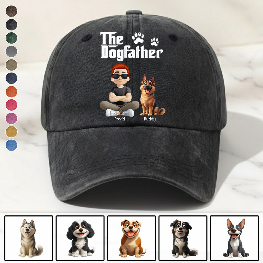 The Dog Father - Custom Dog Dad Cap, Personalized Hat with Your Dog & Name Tu24 Hv01