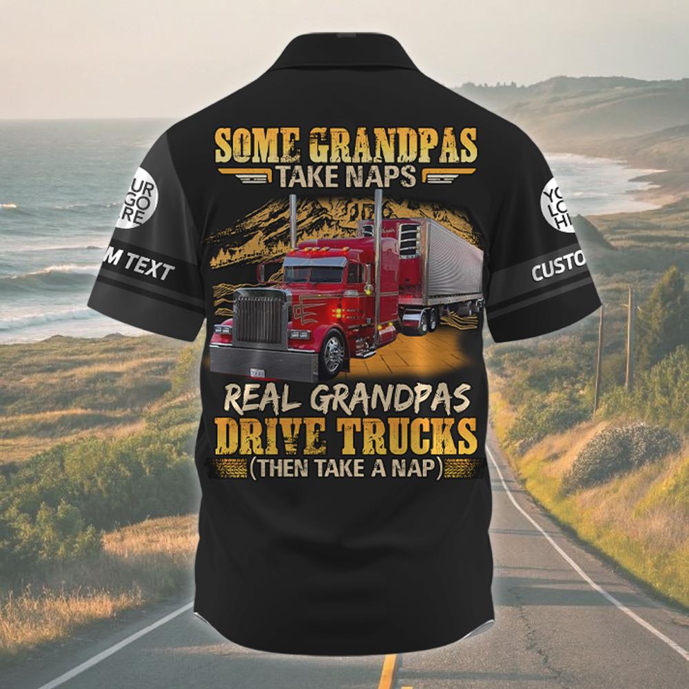 Real Grandpas Drive Truck - Custom Photo Truck For Trucker  Shirt A2110 Nh00