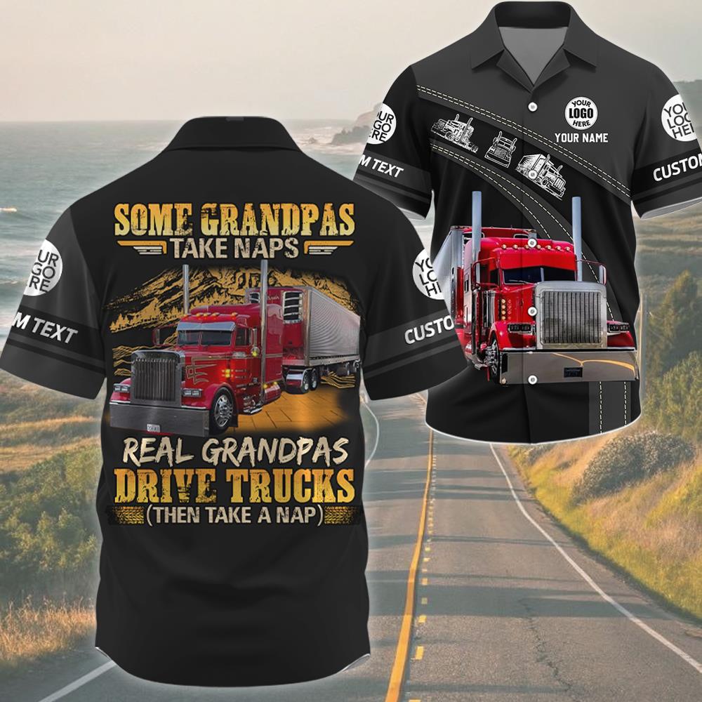 Real Grandpas Drive Truck - Custom Photo Truck For Trucker  Shirt A2110 Nh00