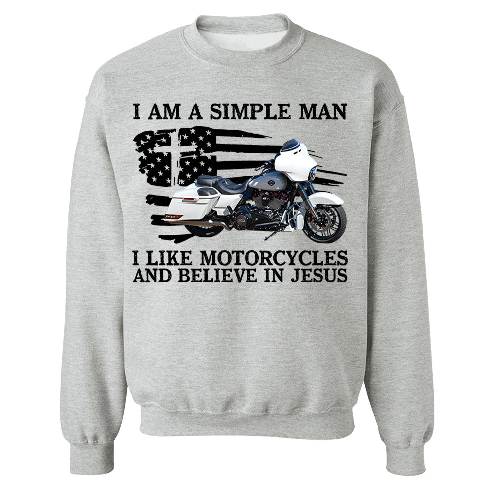 I Am A Simple Man I Like Motorcycles And Believe In Jesus -Custom Photo Shirt Pt99