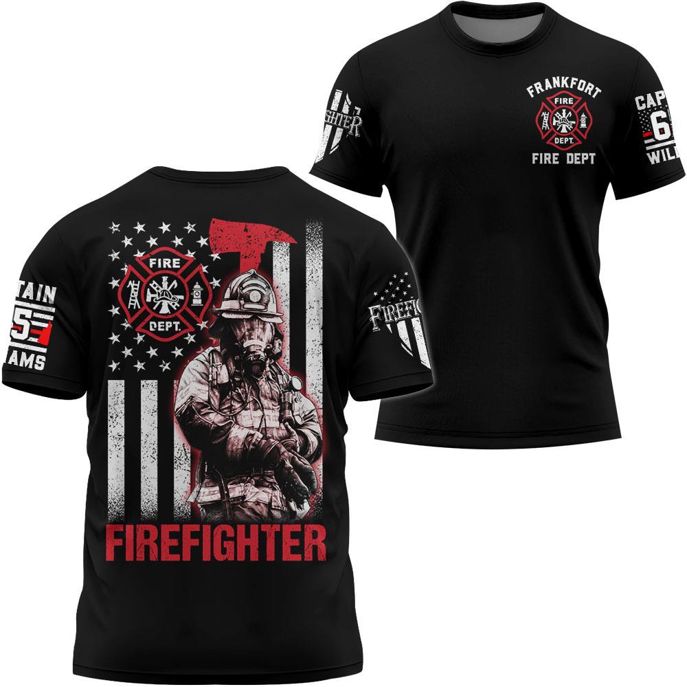 Custom Firefighter Shirts Custom Name And Number Fire Department All Over Print Shirt K1702 Trhn