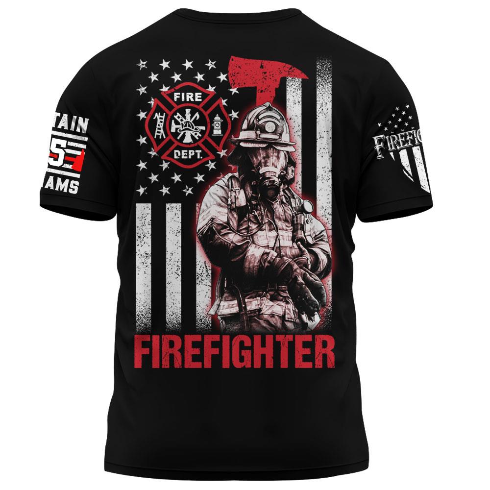 Custom Firefighter Shirts Custom Name And Number Fire Department All Over Print Shirt K1702 Trhn