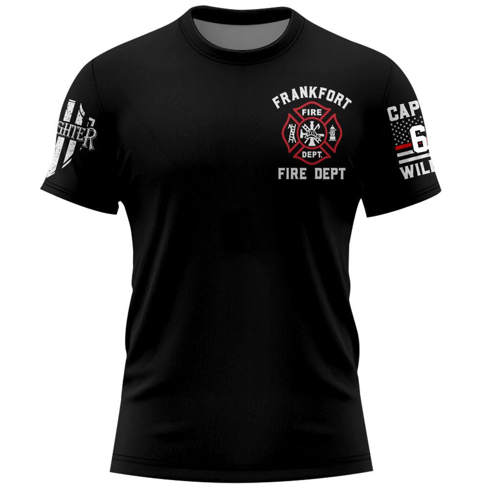 Custom Firefighter Shirts Custom Name And Number Fire Department All Over Print Shirt K1702 Trhn