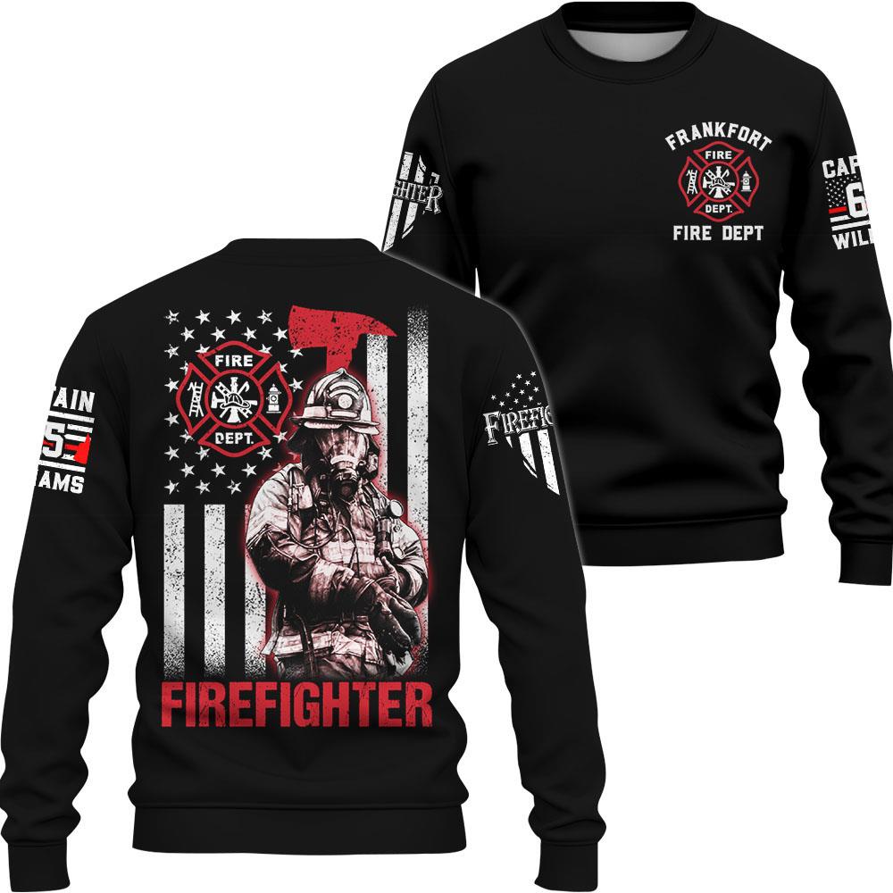 Custom Firefighter Shirts Custom Name And Number Fire Department All Over Print Shirt K1702 Trhn