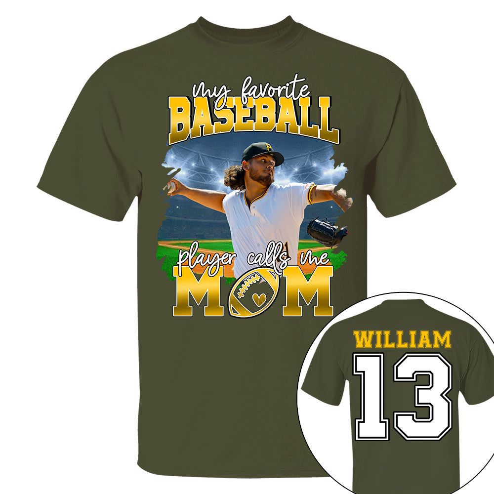 My Favorite Baseball Player Calls Me Mom Personalized Baseball Shirt Gift Baseball Mom Baseball Dad GameDay