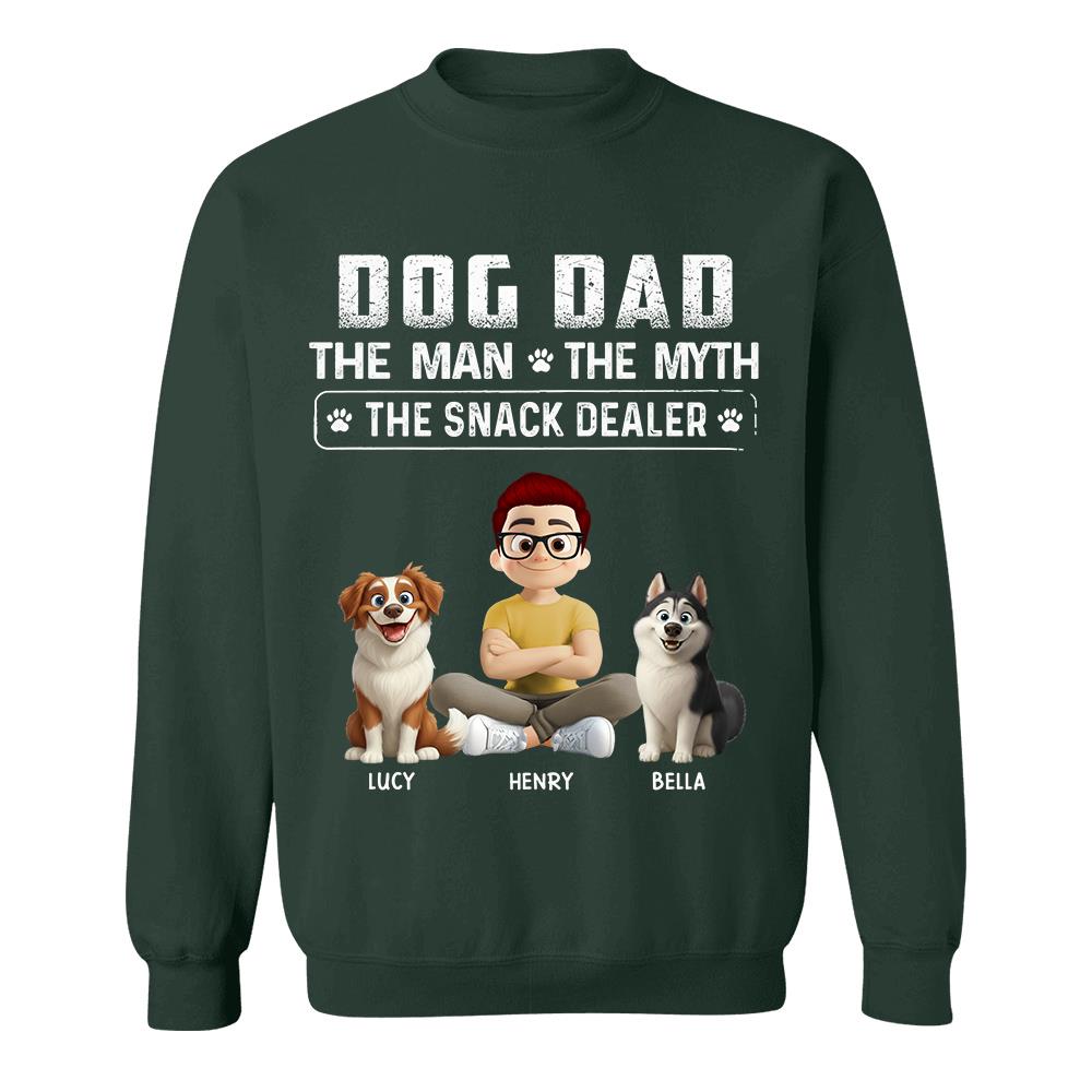Dog Dad The Man The Myth The Snack Dealer, Personalized Shirt, Gifts For Dog Lover T1807