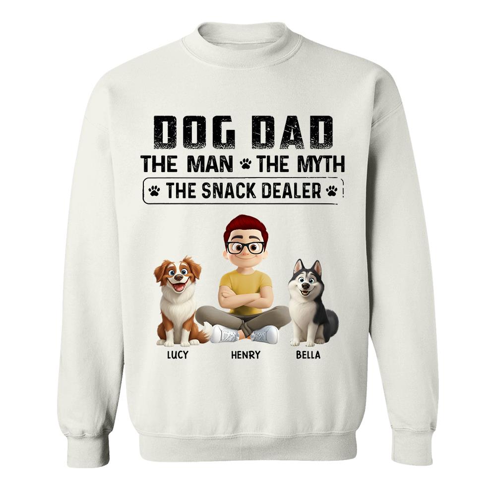 Dog Dad The Man The Myth The Snack Dealer, Personalized Shirt, Gifts For Dog Lover T1807