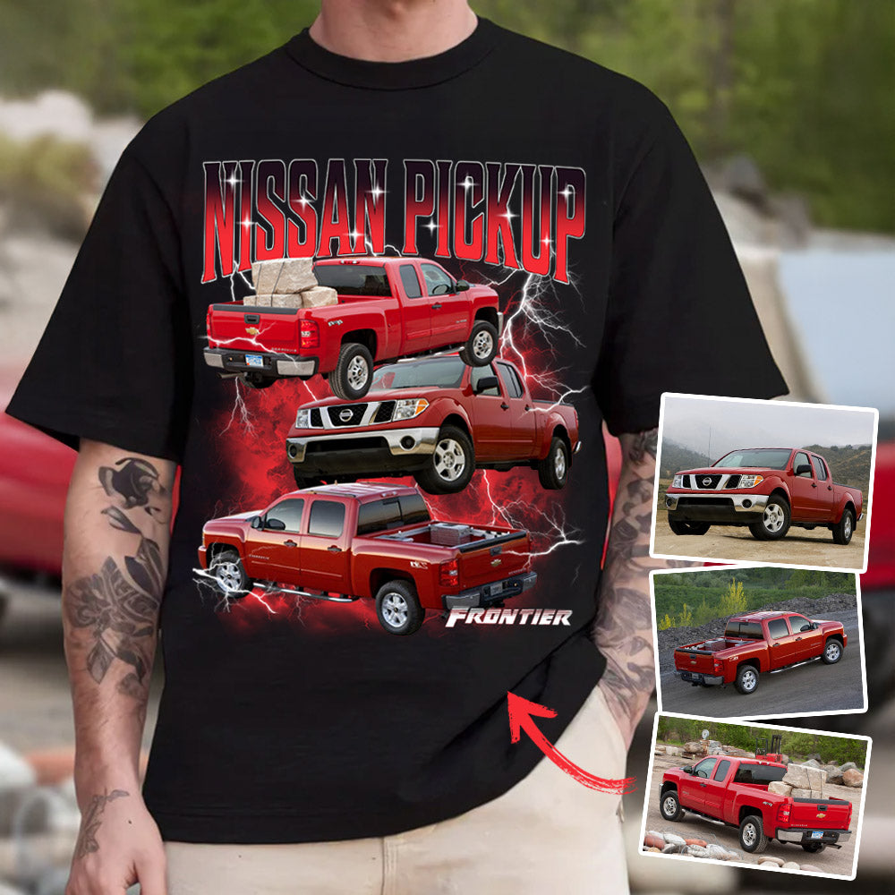 Personalized Car Photo Vintage Bootleg Shirt, Custom Vehicle Photo Shirt Gift for For Car Lovers Pt99