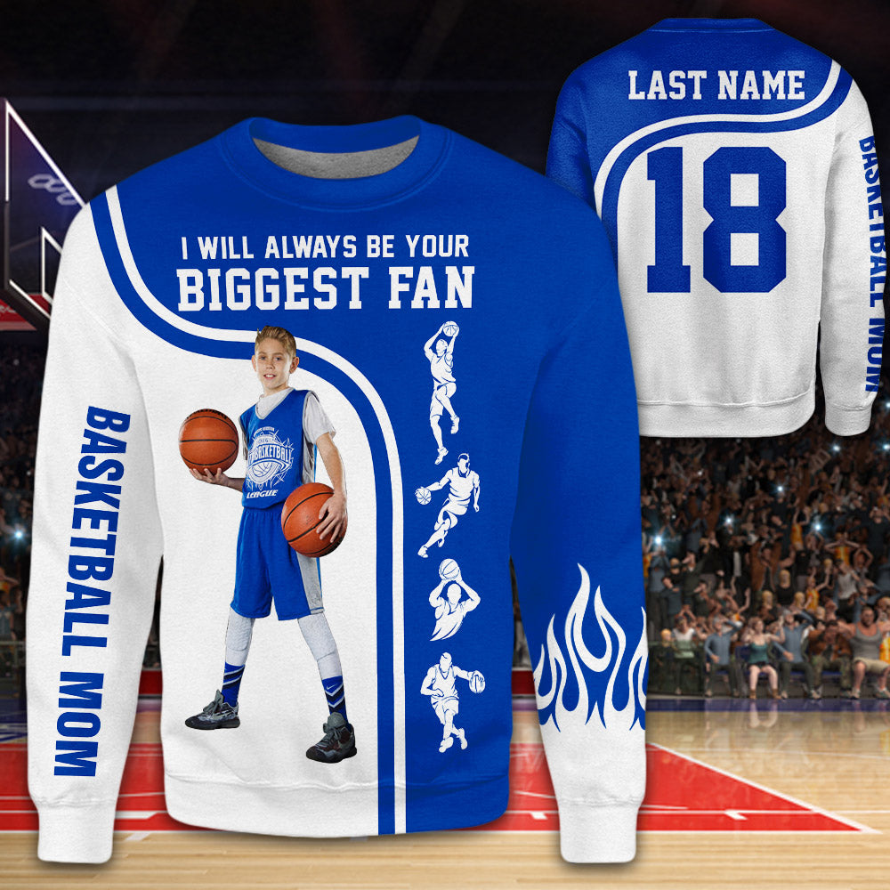 Personalized Shirt I Will Always Be Your Biggest Fan All Over Print Shirt For Basketball Dad Grandma Sport Family H2511 Do99