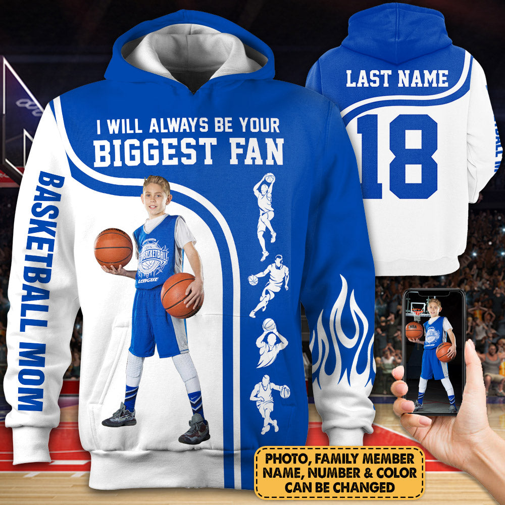 Personalized Shirt I Will Always Be Your Biggest Fan All Over Print Shirt For Basketball Dad Grandma Sport Family H2511 Do99