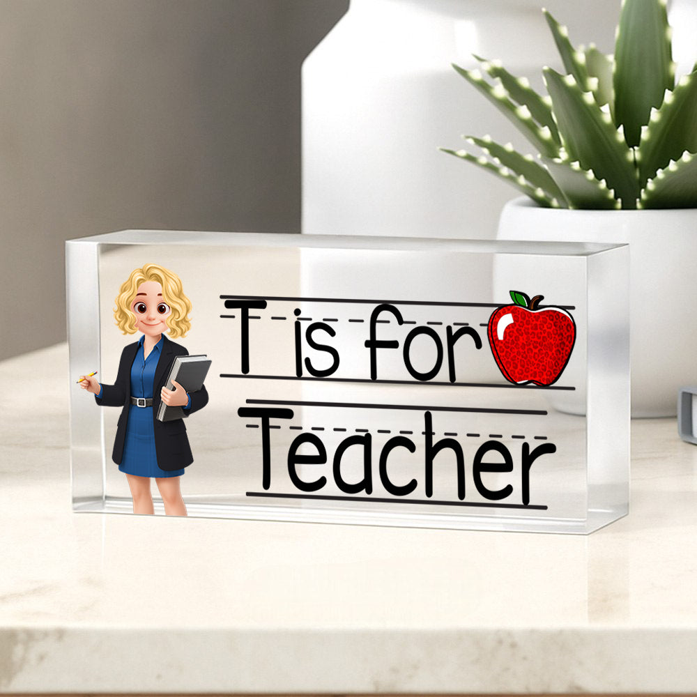 Teacher Personalized Acrylic Desk Name Plate Custom Your Title Gift For Teacher Tu24